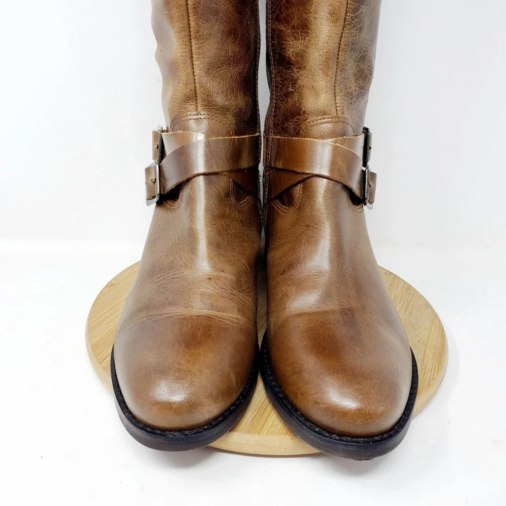 Matisse Coconuts Boots‎ Womens 8.5 Britain Brown Leather Riding Belted Shoes